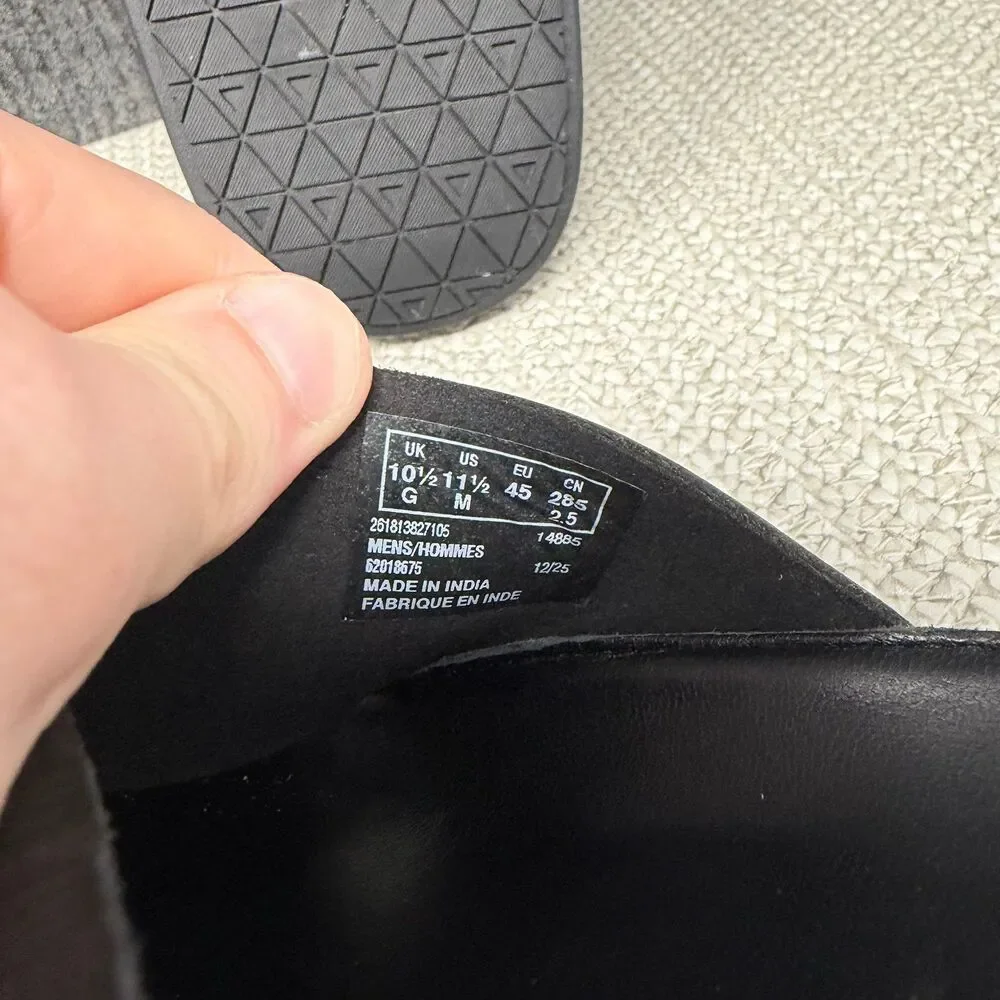 Clarks Torford Cross Sandals Black Leather Flat Mens Size 11.5